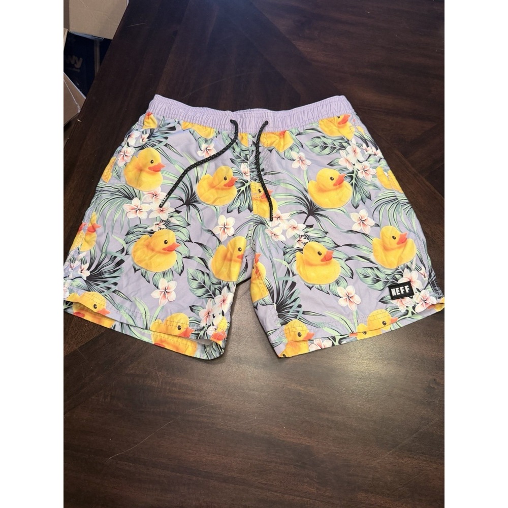 Neff Men's Small Rubber Duck board short trunks swim small